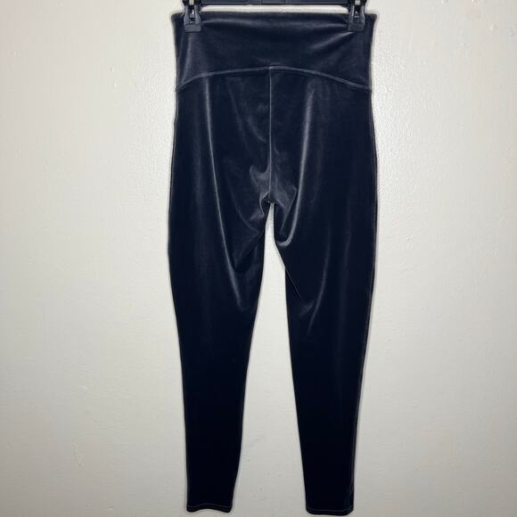 Spanx Velvet Leggings Large Dark Gray High Rise Ankle Velour Slimming Leisure - Picture 4 of 10